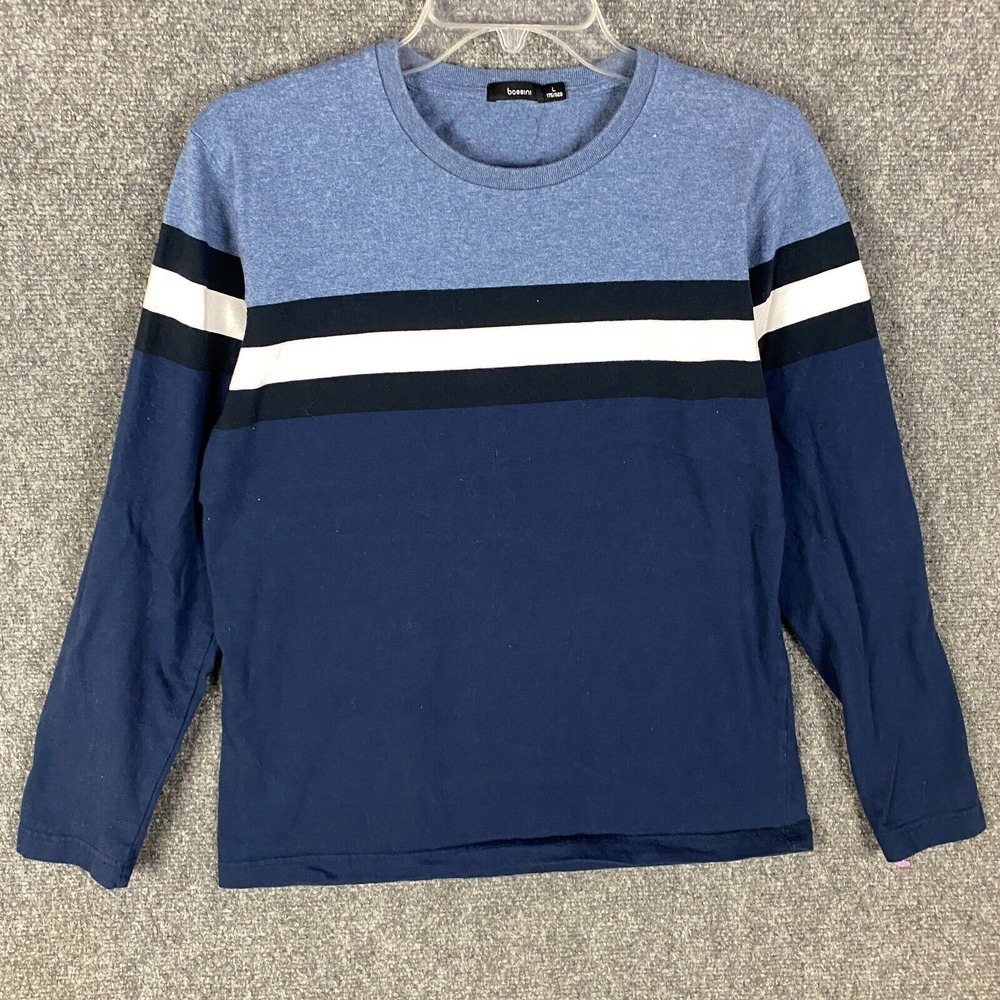 Bossini T-Shirt Men's Large Long Sleeve Blue Casual Adults L